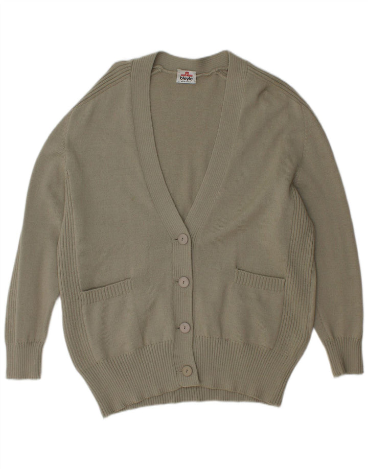 BLEYLE Maglione cardigan da donna UK 20 2XL Lana vergine verde