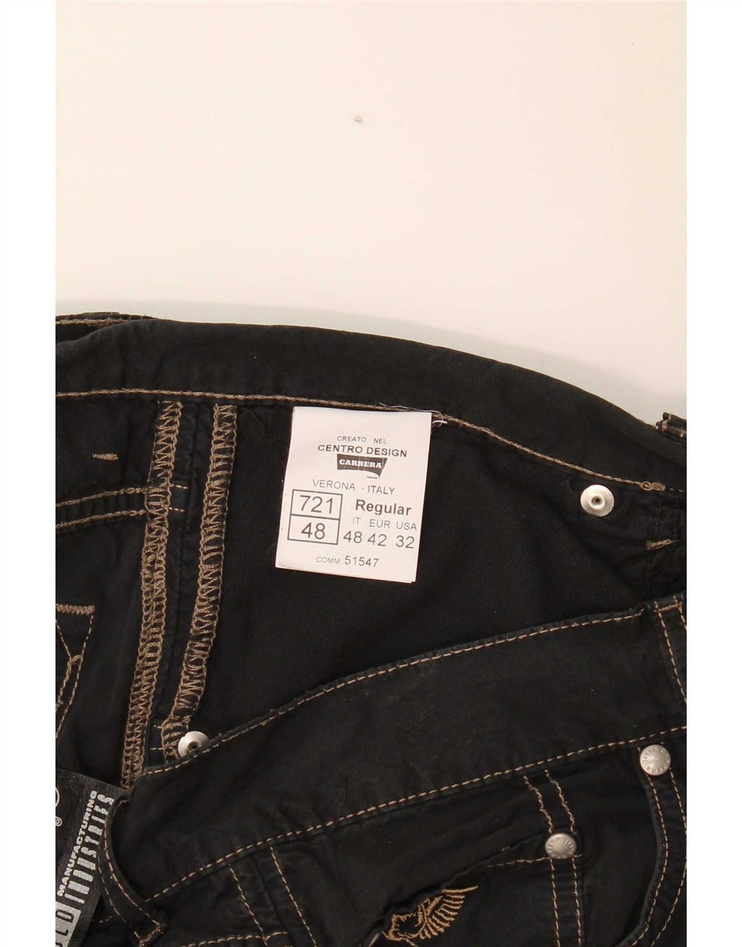 Pantaloncini casual da uomo Carrera W32 cotone nero medio