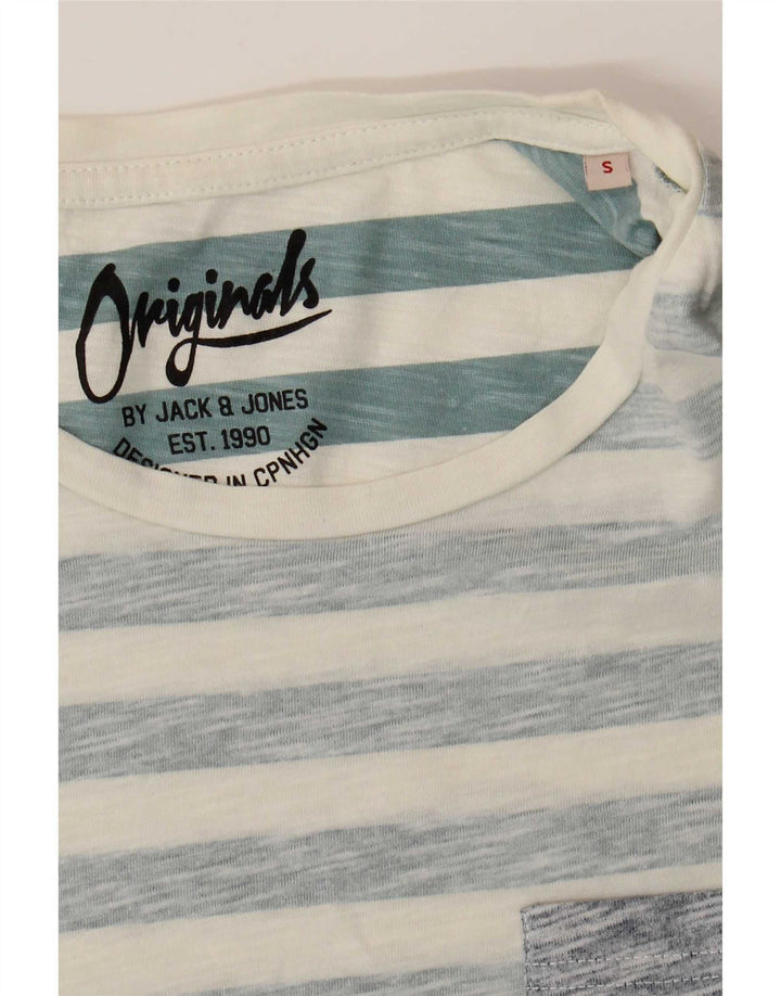 Jack & Jones T-shirt da uomo Top piccola a righe blu