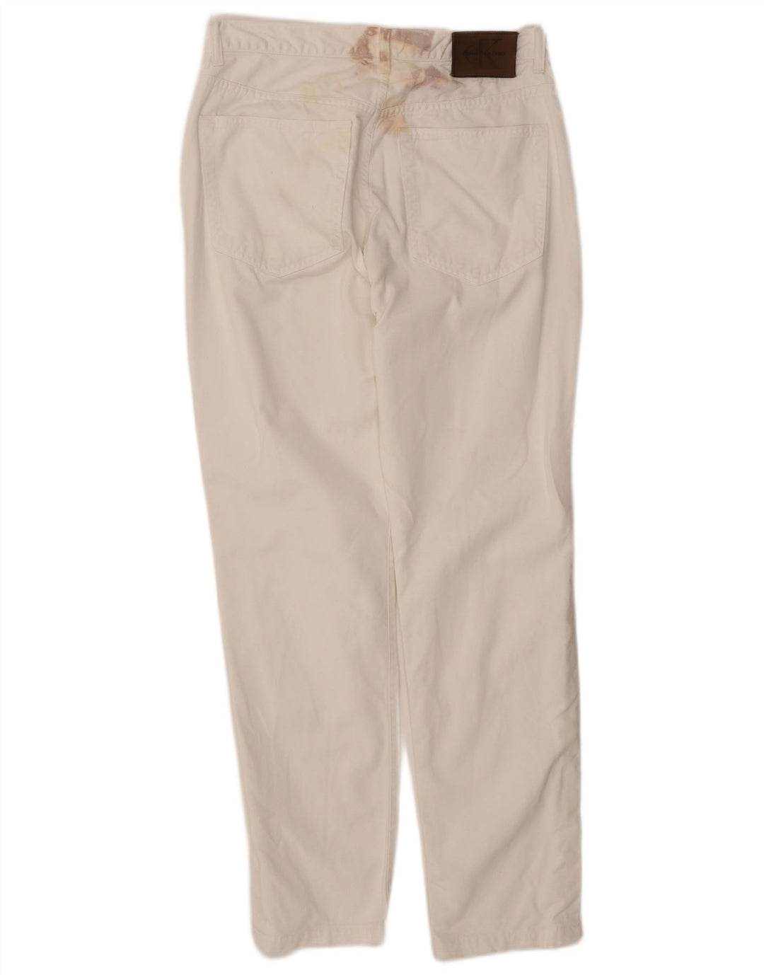 CALVIN KLEIN Mens Tapered Jeans W33 L30 White Cotton