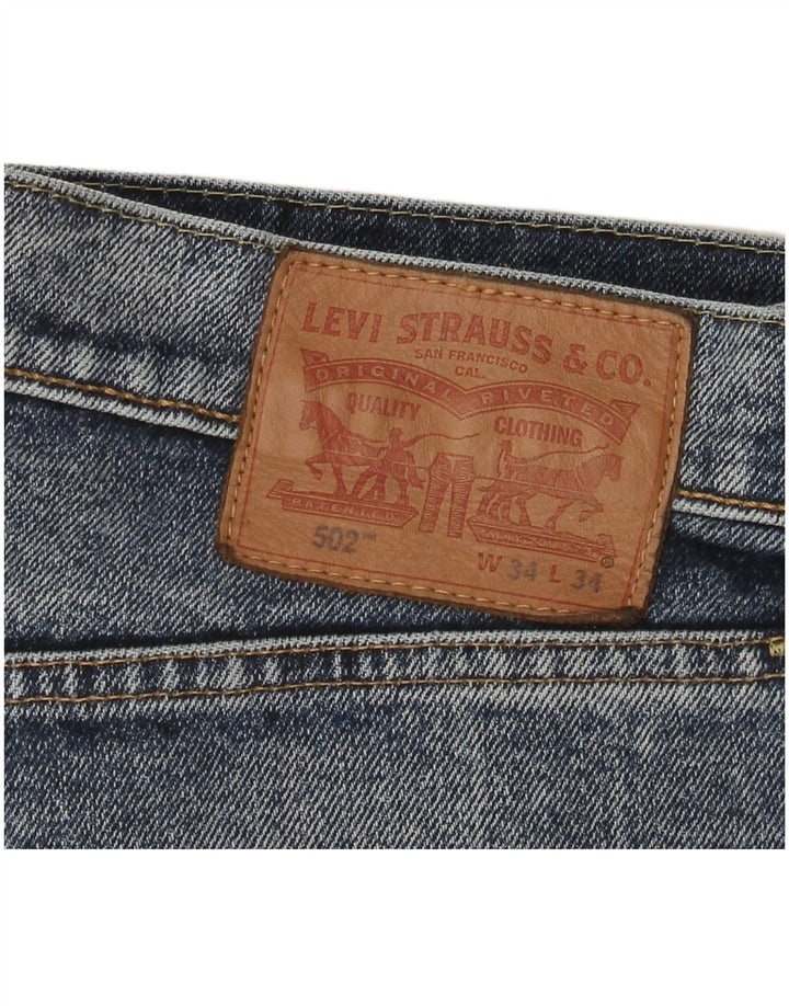 Pantaloncini di jeans Levi's 502 da uomo W34 di grandi dimensioni in cotone blu