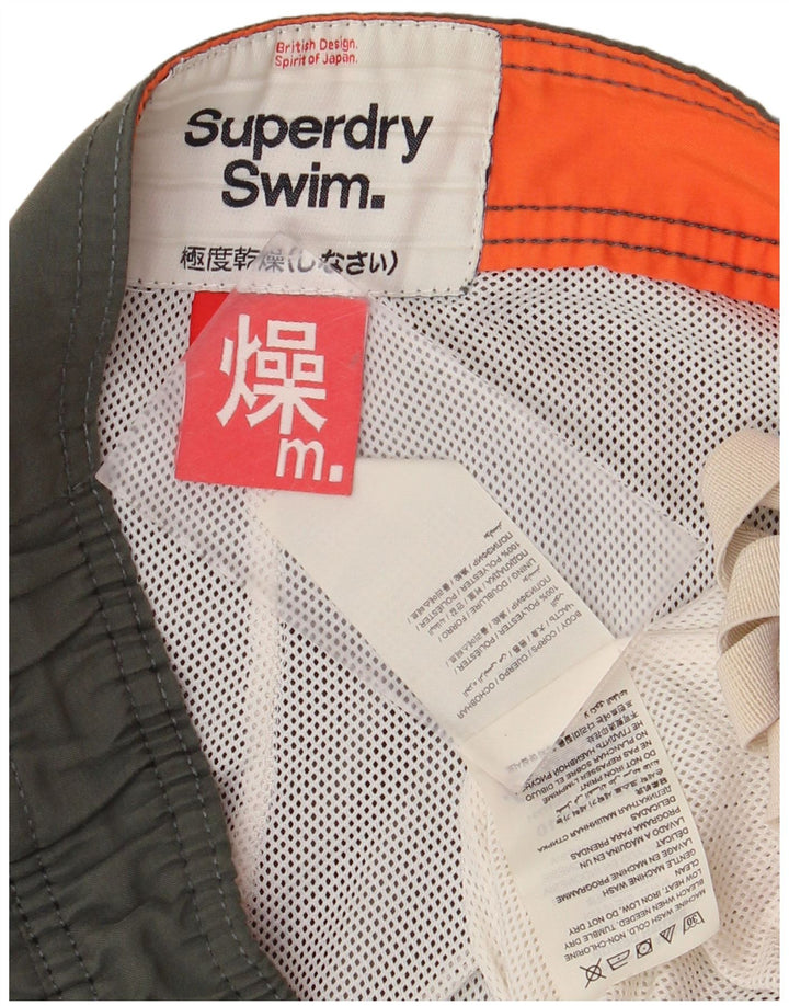 Pantaloncini da bagno grafici da uomo Superdry poliestere kaki medio