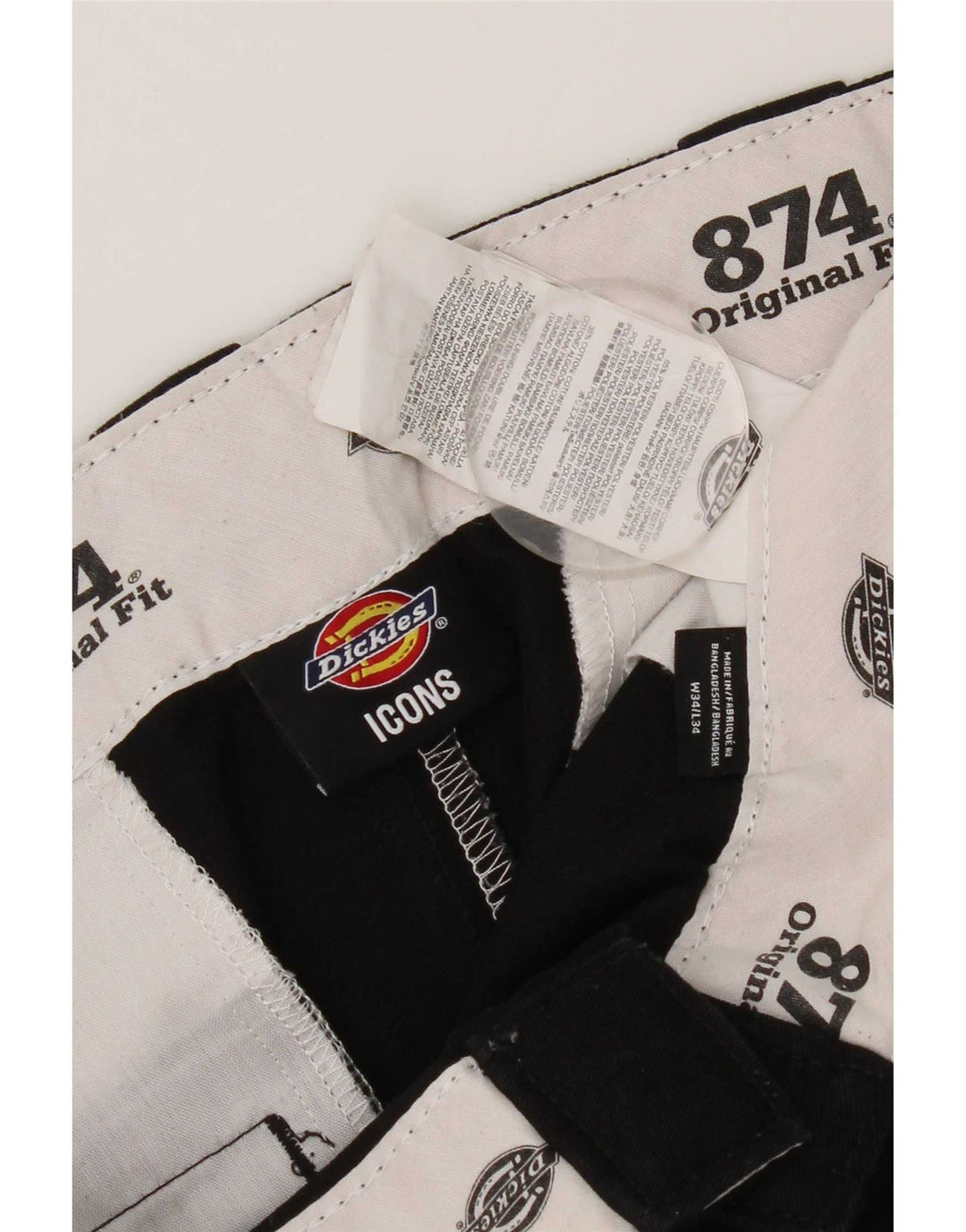 Pantaloni chino dritti da uomo Dickies W34 L34 poliestere nero
