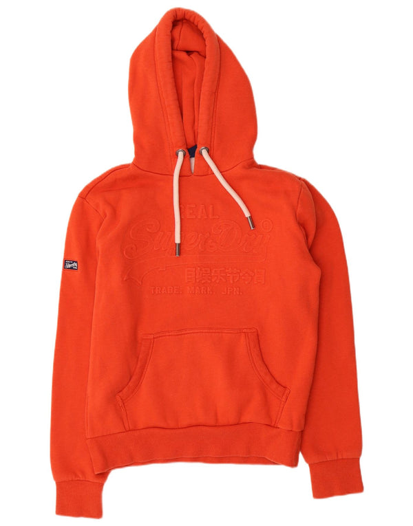 Felpa con cappuccio grafica da uomo Superdry Small in cotone arancione