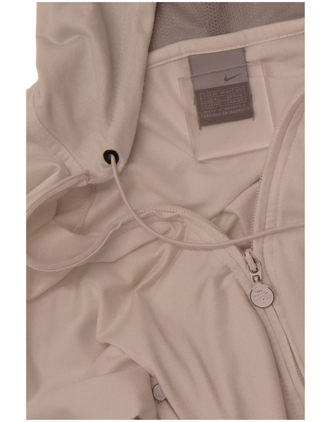 Maglione con cappuccio e zip da donna NIKE UK 10/12 Medio Bianco