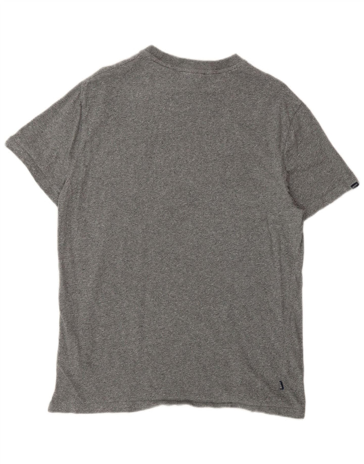 T-shirt da uomo Superdry Top grande in cotone chiazzato grigio
