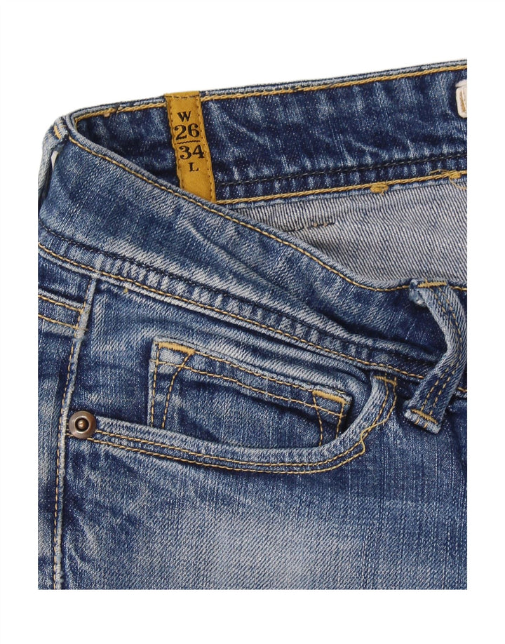 MELTIN' POT Womens Straight Jeans W26 L24 Blue Cotton