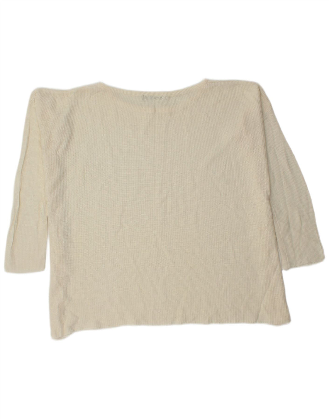 Maglione maglione oversize con scollo a barca da donna Zara UK 14 medio bianco sporco