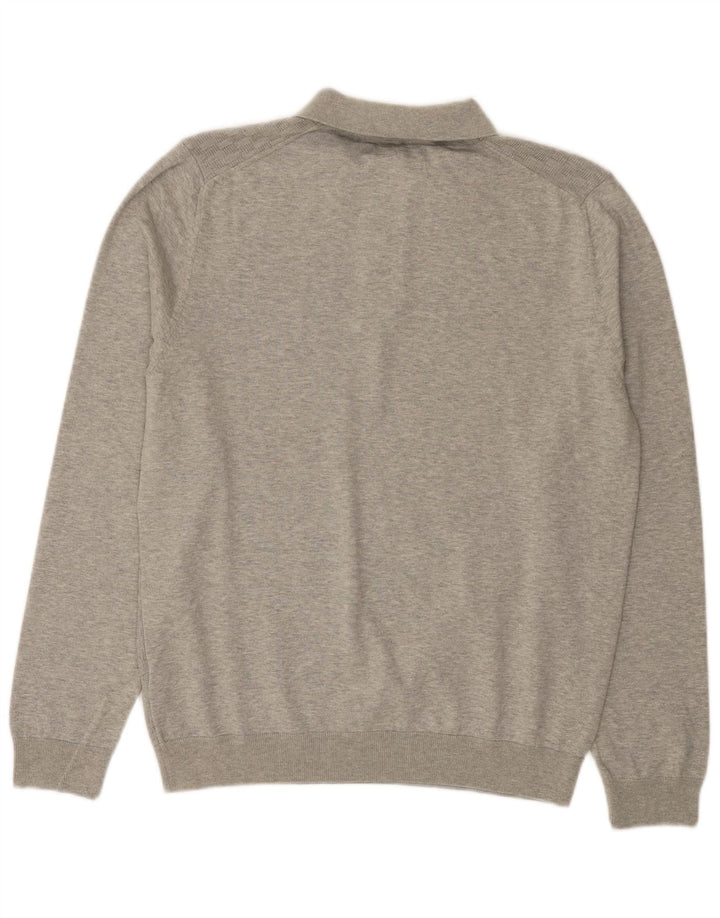 Maglione da uomo Marks & Spencer con collo alto in cotone geometrico grigio medio