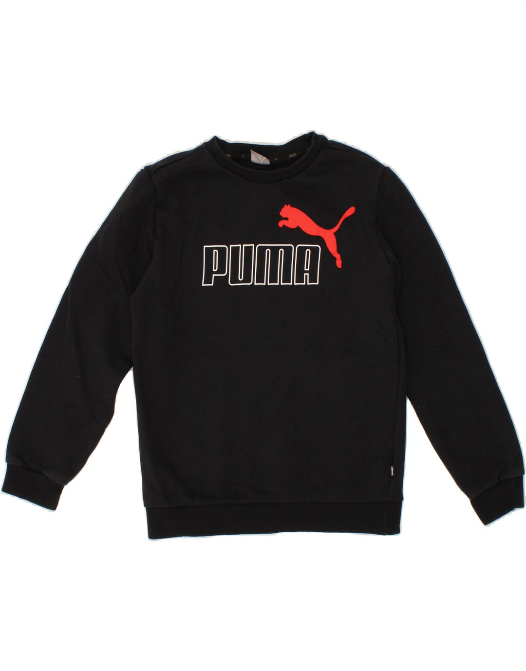 PUMA Boys Graphic Sweatshirt Jumper 13-14 Years  Black Cotton Vintage Puma and Second-Hand Puma from Messina Hembry 