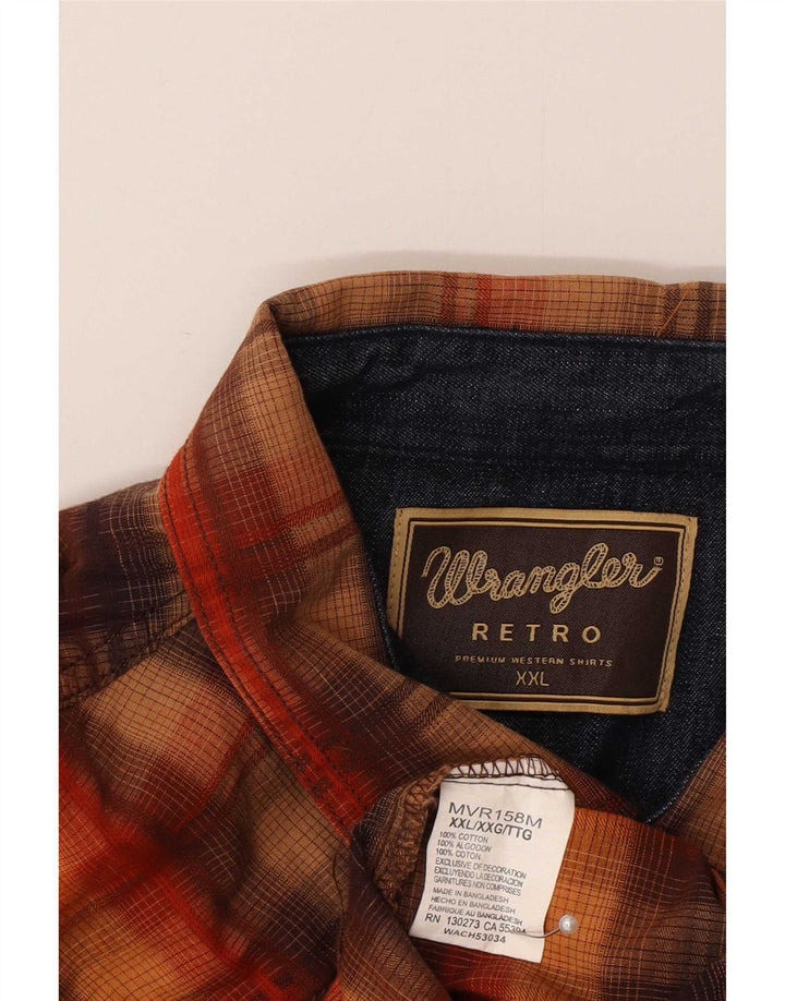 Camicia retrò da uomo Wrangler 2XL in cotone a quadri marrone