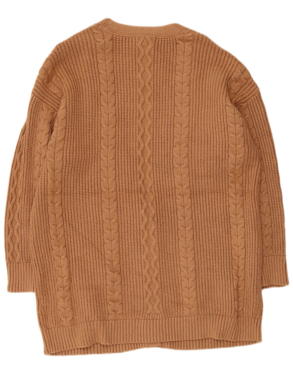 Maglione cardigan con maniche a 3/4 da donna Dkny UK 18 XL Viscosa beige