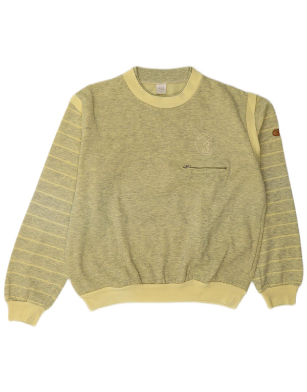 Felpa da uomo vintage maglione grande a righe gialle