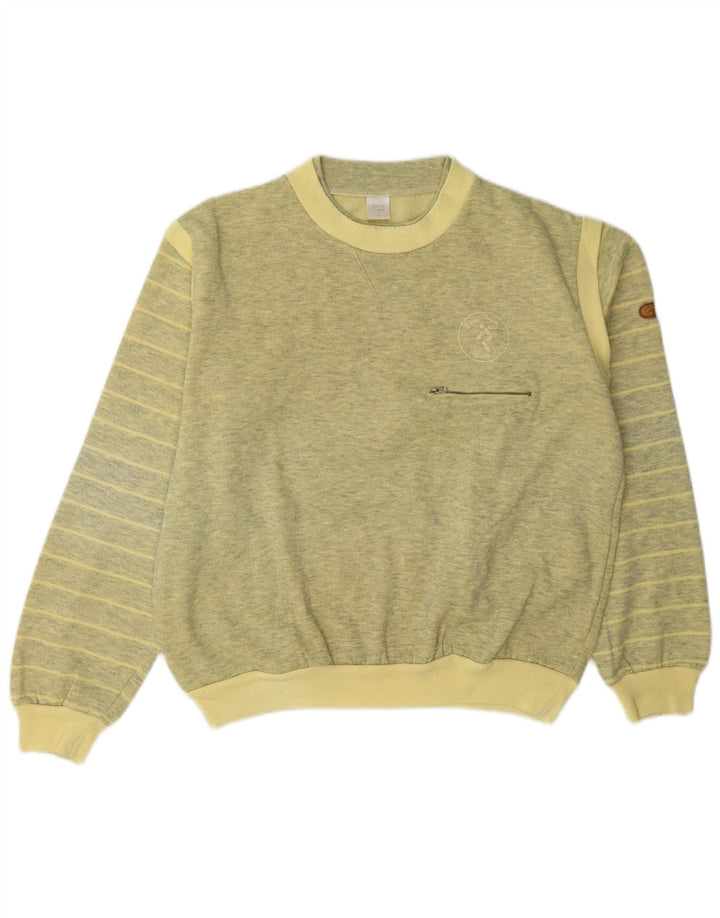 Felpa da uomo vintage maglione grande a righe gialle