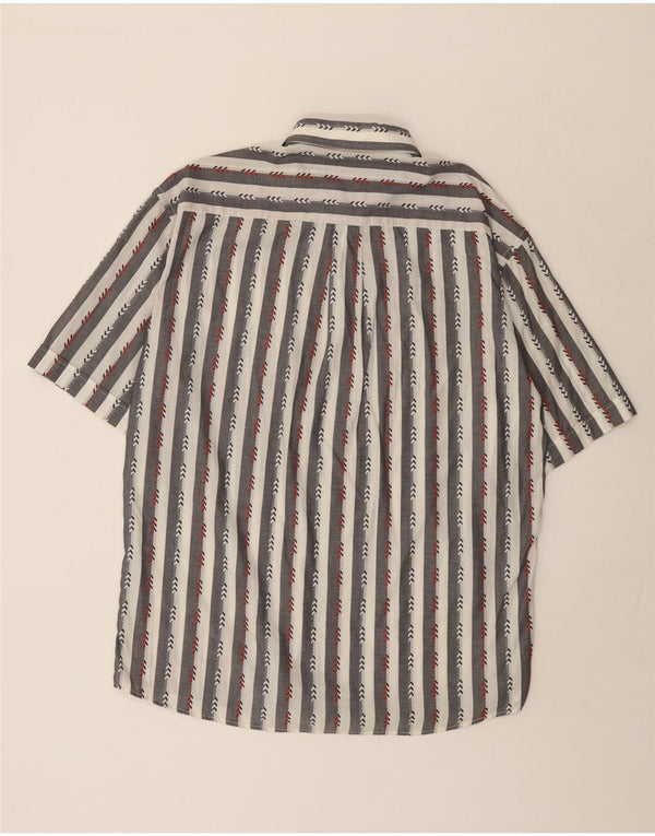 Camicia vintage da uomo a maniche corte taglia 43 a righe bianche grandi