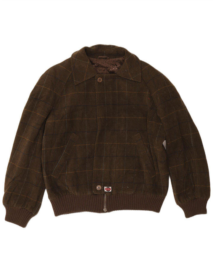 Giacca bomber da uomo Pierre Cardin UK 42 XL a quadri kaki