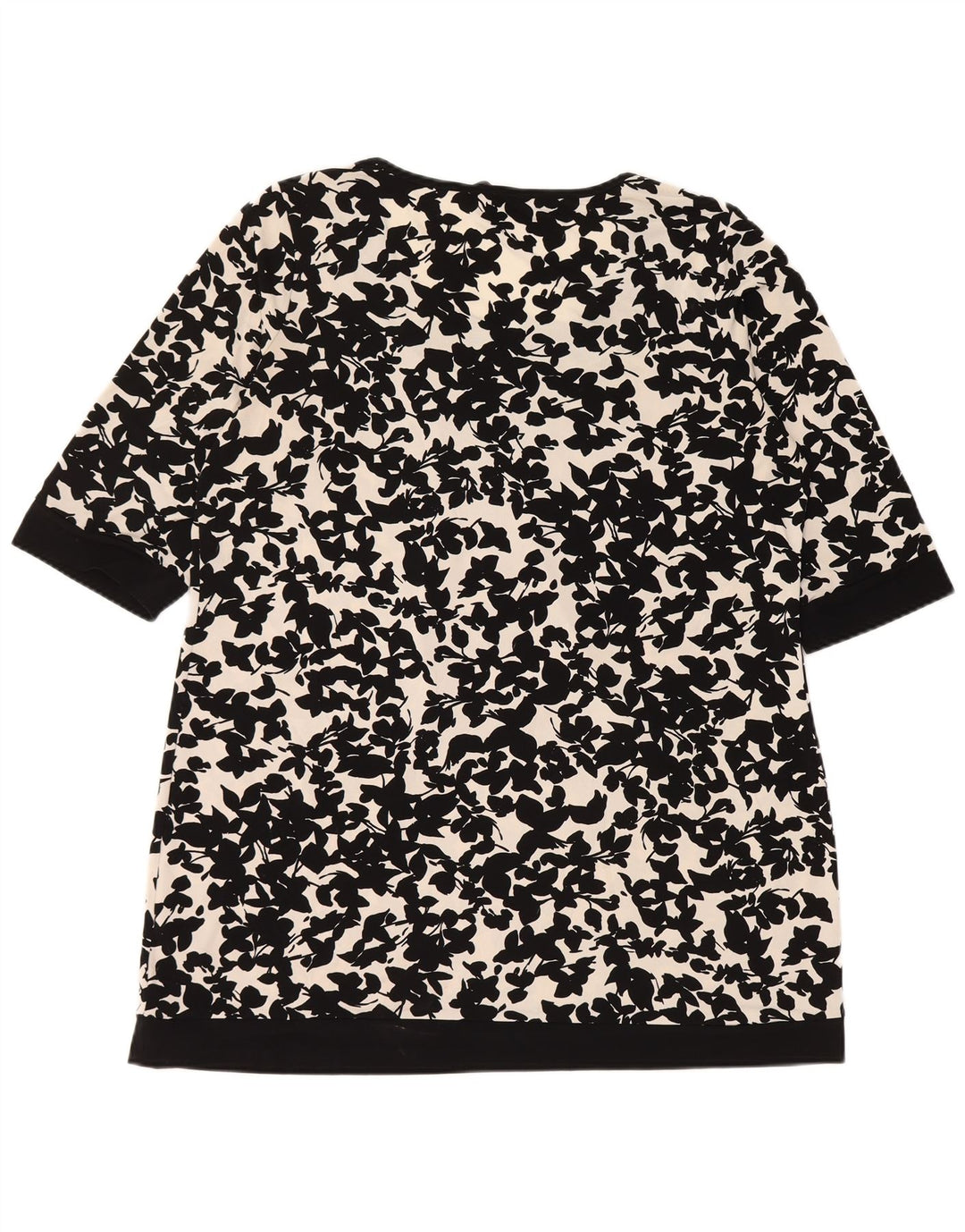 MARKS & SPENCER Camicetta da donna Top UK 16 Grande poliestere floreale nero
