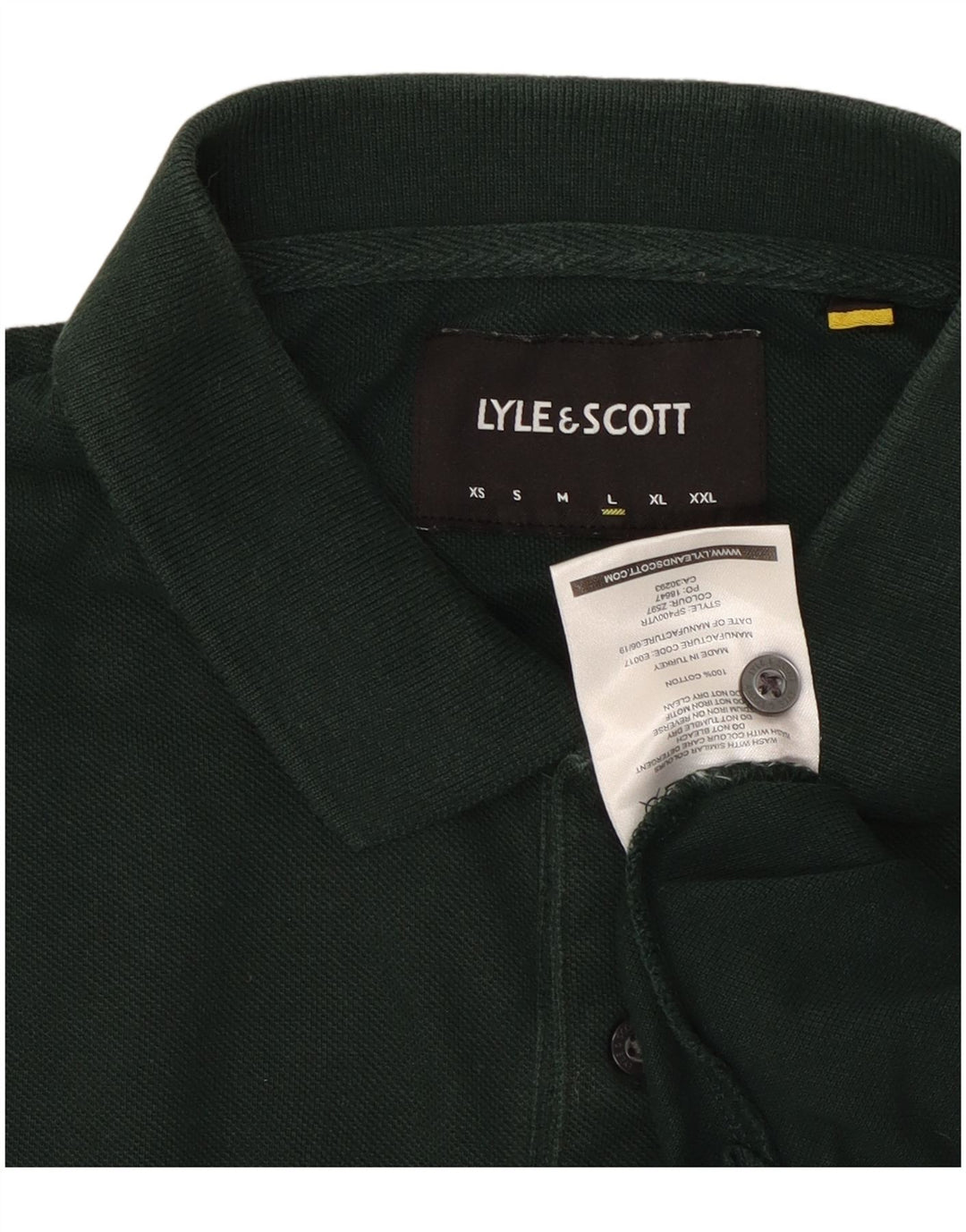 Polo da uomo Lyle & Scott grande in cotone verde