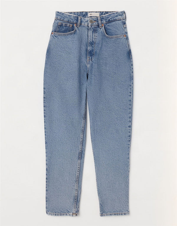 Zara Womens Distressed High Waist Jeans EU 36 XS W26 L25 Blue Cotton