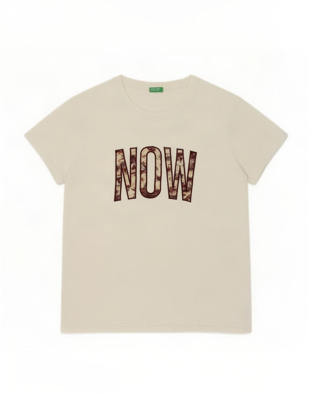T-shirt grafica da uomo Benetton Top in cotone bianco medio