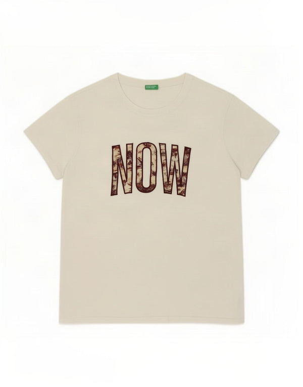 T-shirt grafica da uomo Benetton Top in cotone bianco medio