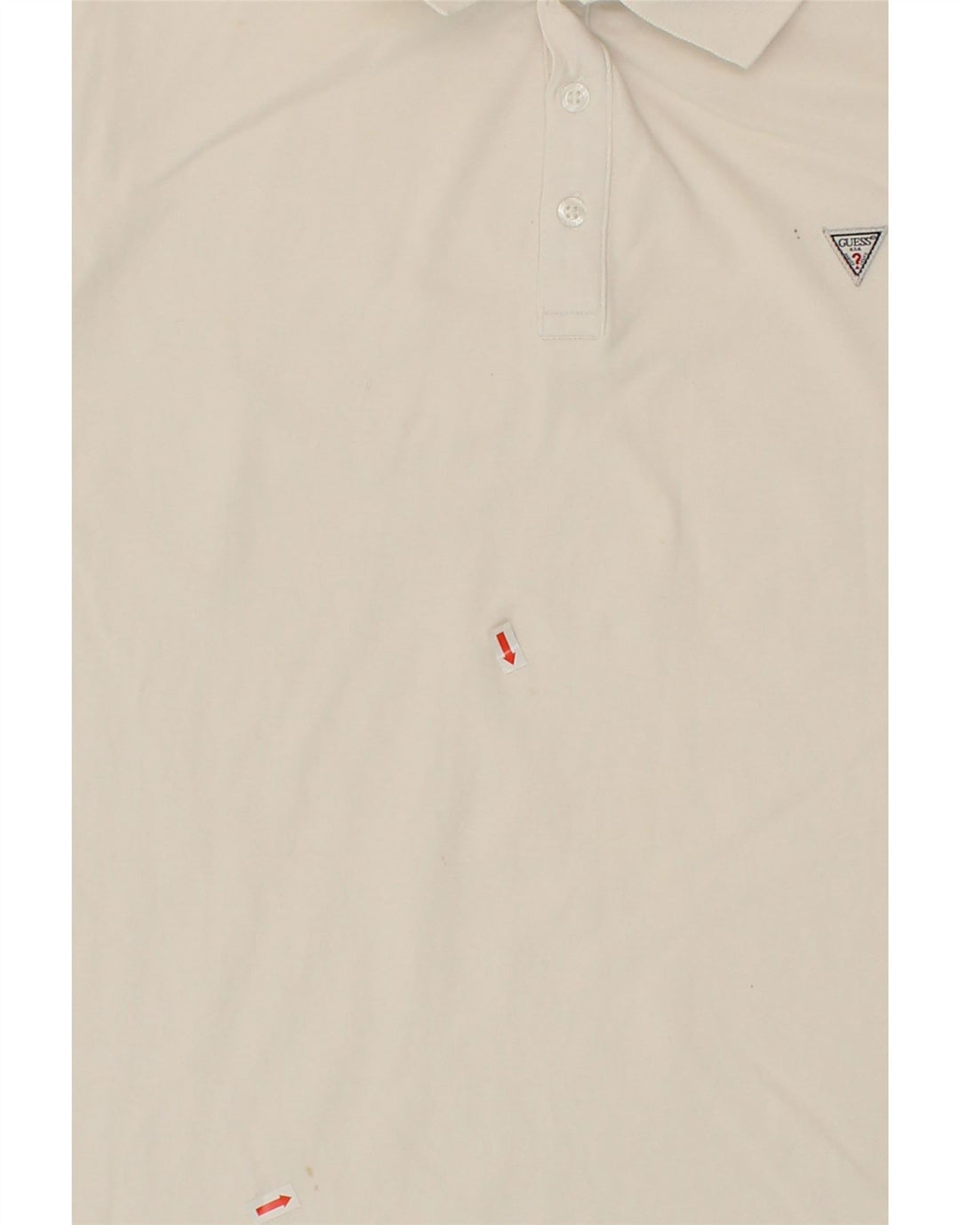 GUESS Mens Slim Fit Polo Shirt XL White Cotton Vintage Guess and Second-Hand Guess from Messina Hembry 