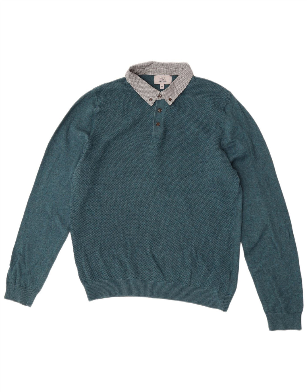Maglione da uomo Marks & Spencer con collo alto, color block verde medio