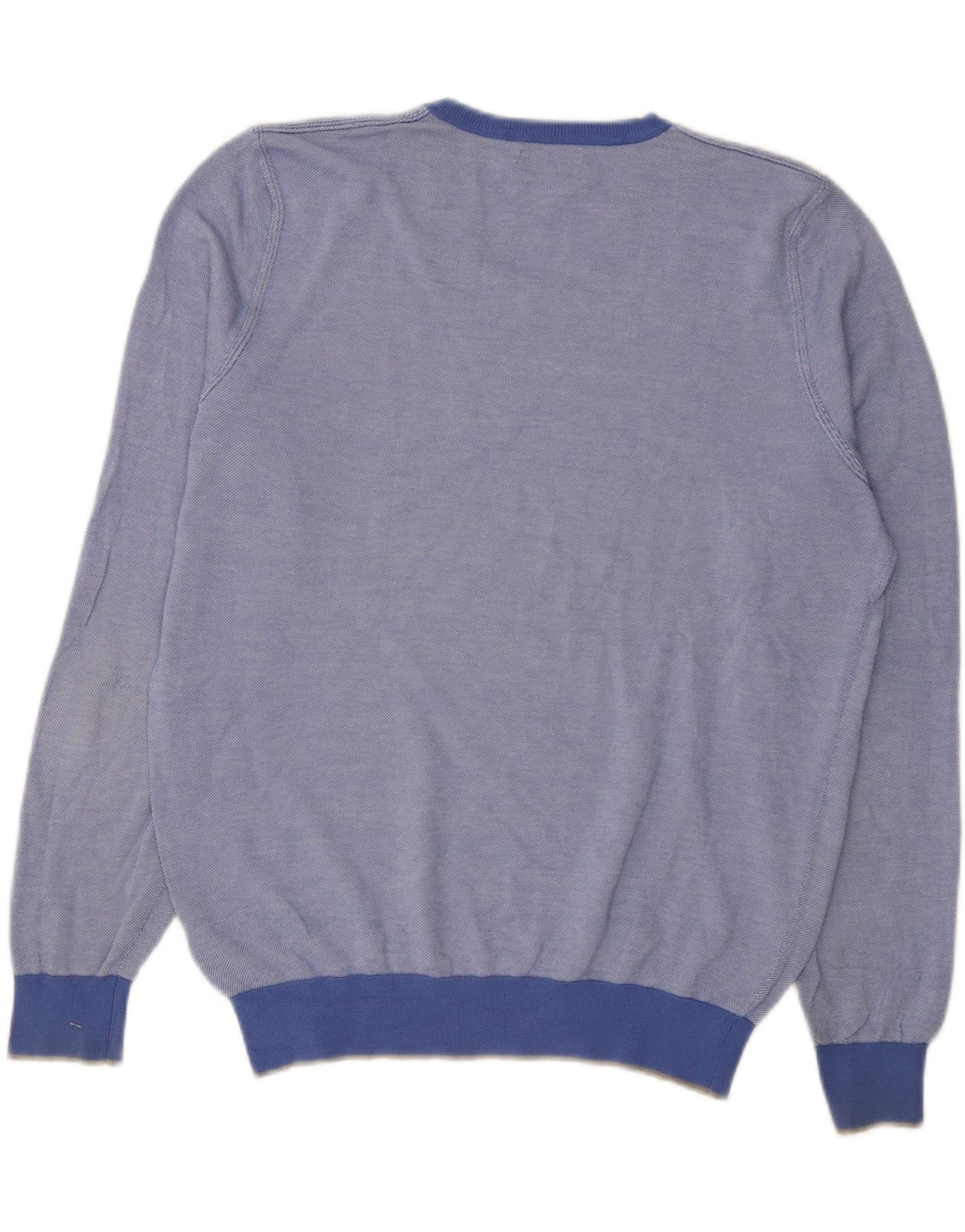 Massimo Dutti Maglione da uomo con scollo a V grande in cotone blu
