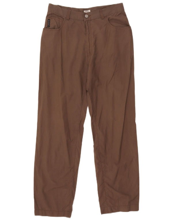 Pantaloni casual dritti da donna Armani W29 L27 in cotone marrone