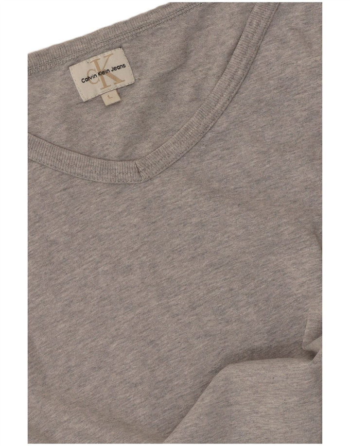 T-shirt da uomo Calvin Klein Jeans Top grande grigio screziato