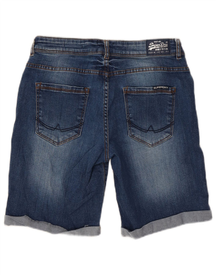 Pantaloncini di jeans da donna SUPERDRY W30 cotone blu medio