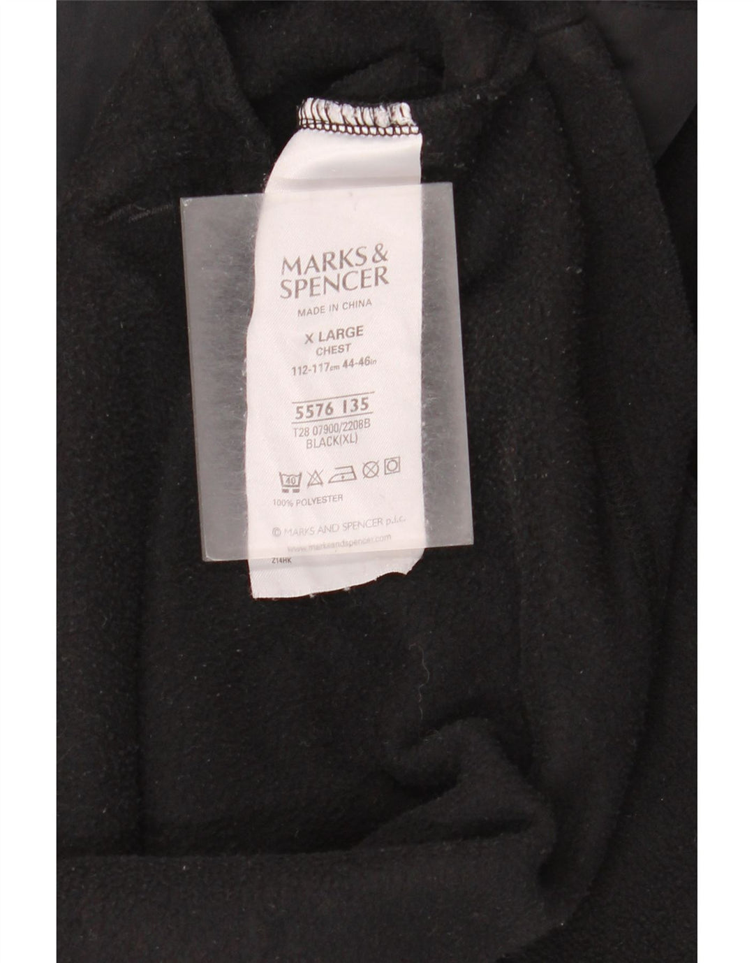 Giacca in pile da uomo Marks & Spencer UK 42 XL Poliestere color block nero