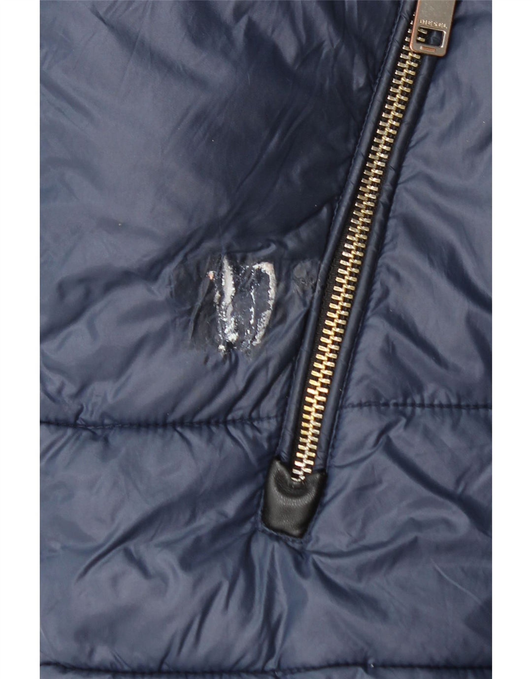 Giacca imbottita con cappuccio da uomo Diesel UK 36 piccola in nylon blu navy