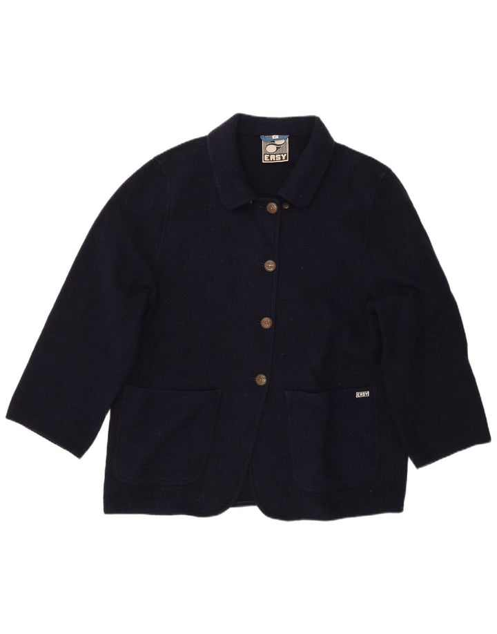 Giacca blazer da donna a 4 bottoni con maniche a 3/4 EASY IT 46 grande blu navy