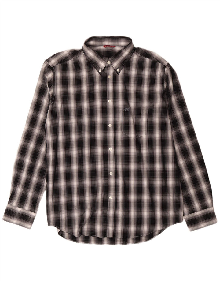 Camicia da uomo in flanella Carrera XL in cotone a quadri neri