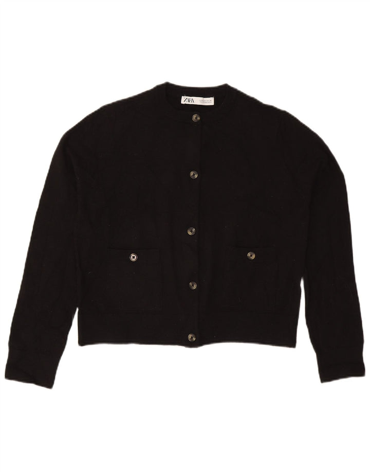 Maglione cardigan corto da donna Zara UK 10 piccolo nero