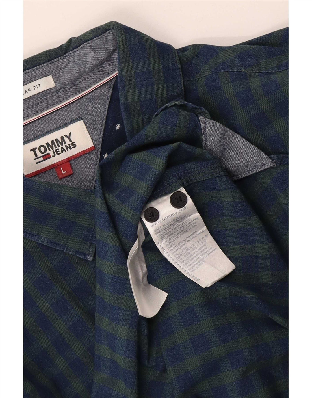 Tommy Hilfiger Uomo Regular Fit Camicia Large Blu in cotone a quadretti