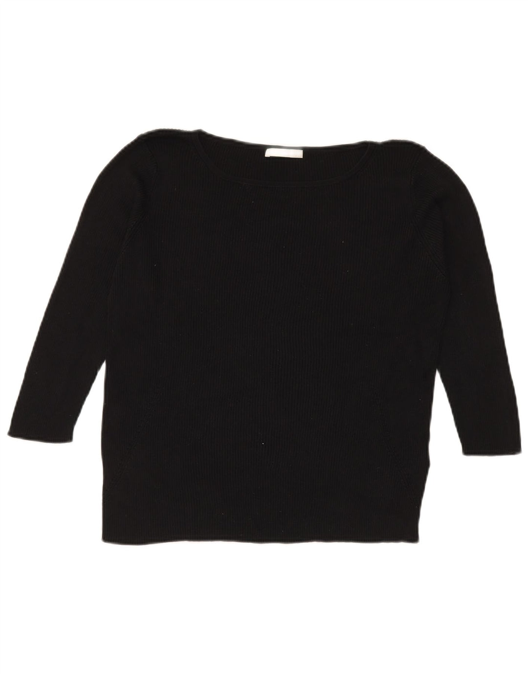 Top da donna Marks & Spencer manica 3/4 UK 18 XL seta nera