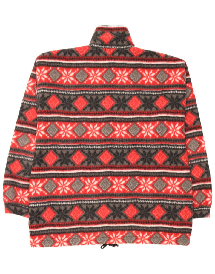 Giacca in pile vintage da uomo UK 40 grande rossa Fair Isle