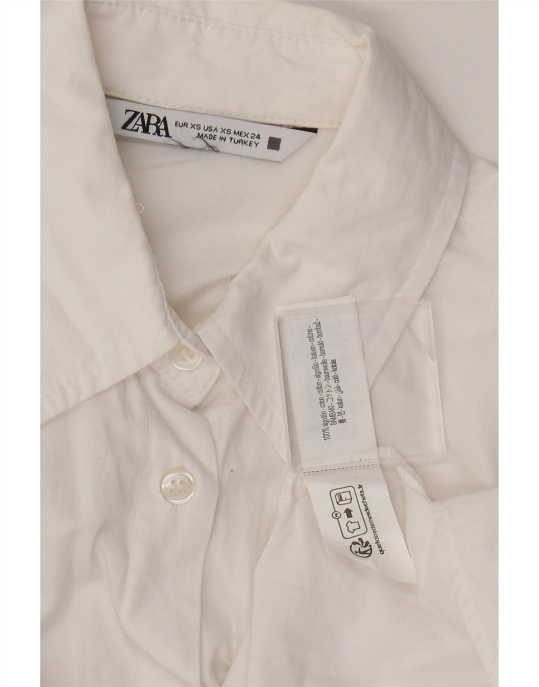 Camicia oversize da donna Zara UK 6 XS cotone bianco