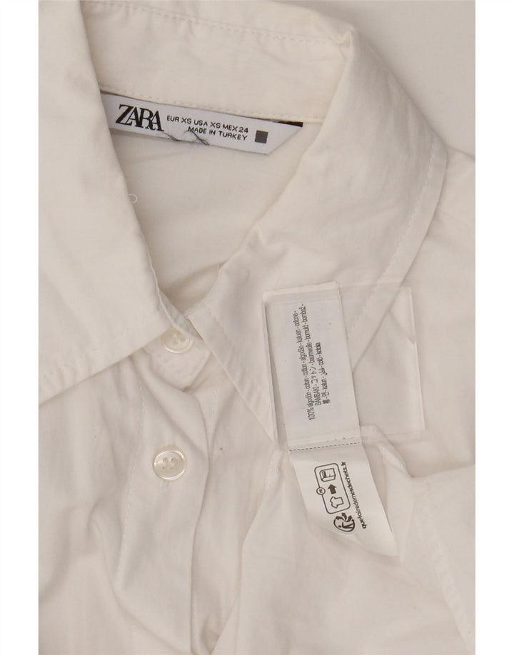 Camicia oversize da donna Zara UK 6 XS cotone bianco