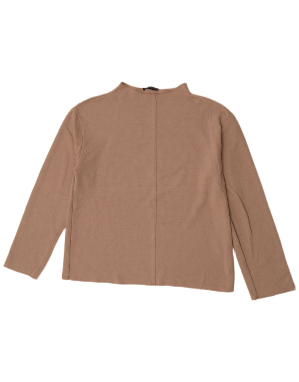 Top Zara da donna a maniche lunghe UK 14 cotone grigio medio
