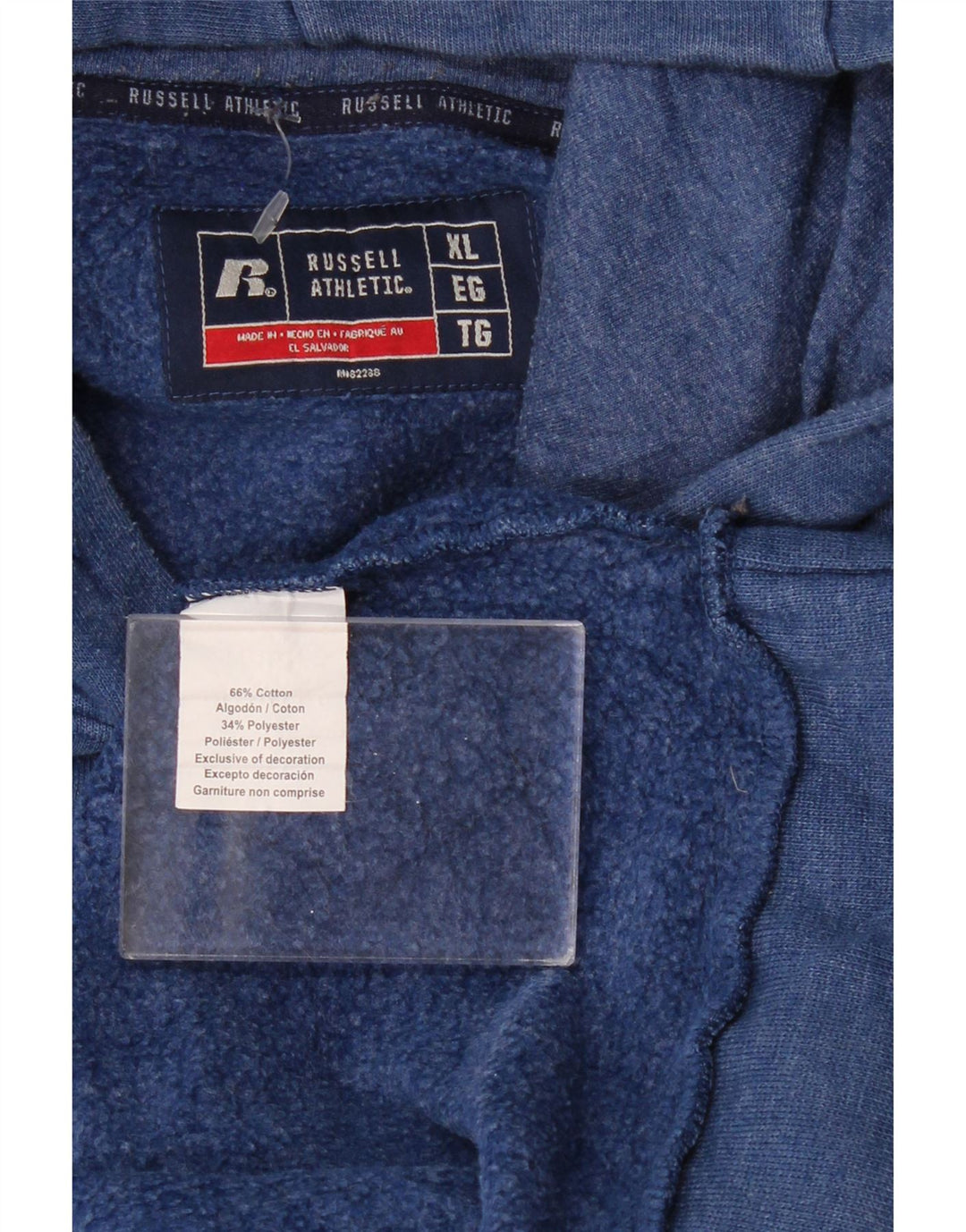 RUSSELL ATHLETIC Felpa con cappuccio da uomo XL in cotone blu navy