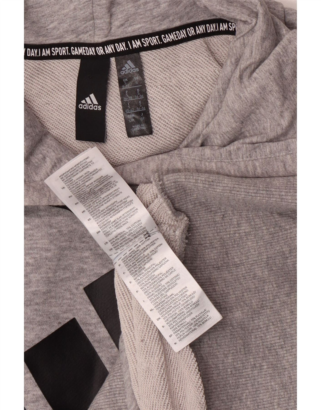 Felpa grafica da donna Adidas Jumper UK 8/10 Small Grey Flecked