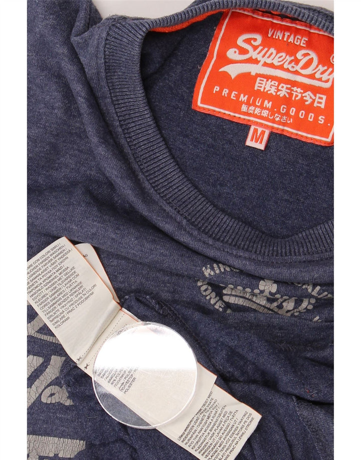 T-shirt grafica da uomo SUPERDRY Top in cotone blu navy medio