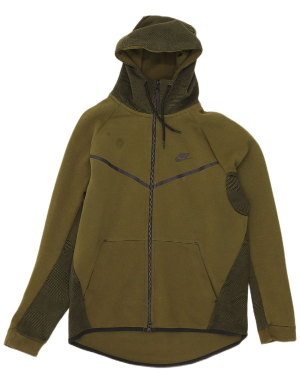 Felpa con cappuccio e zip Nike da uomo in cotone mimetico kaki medio