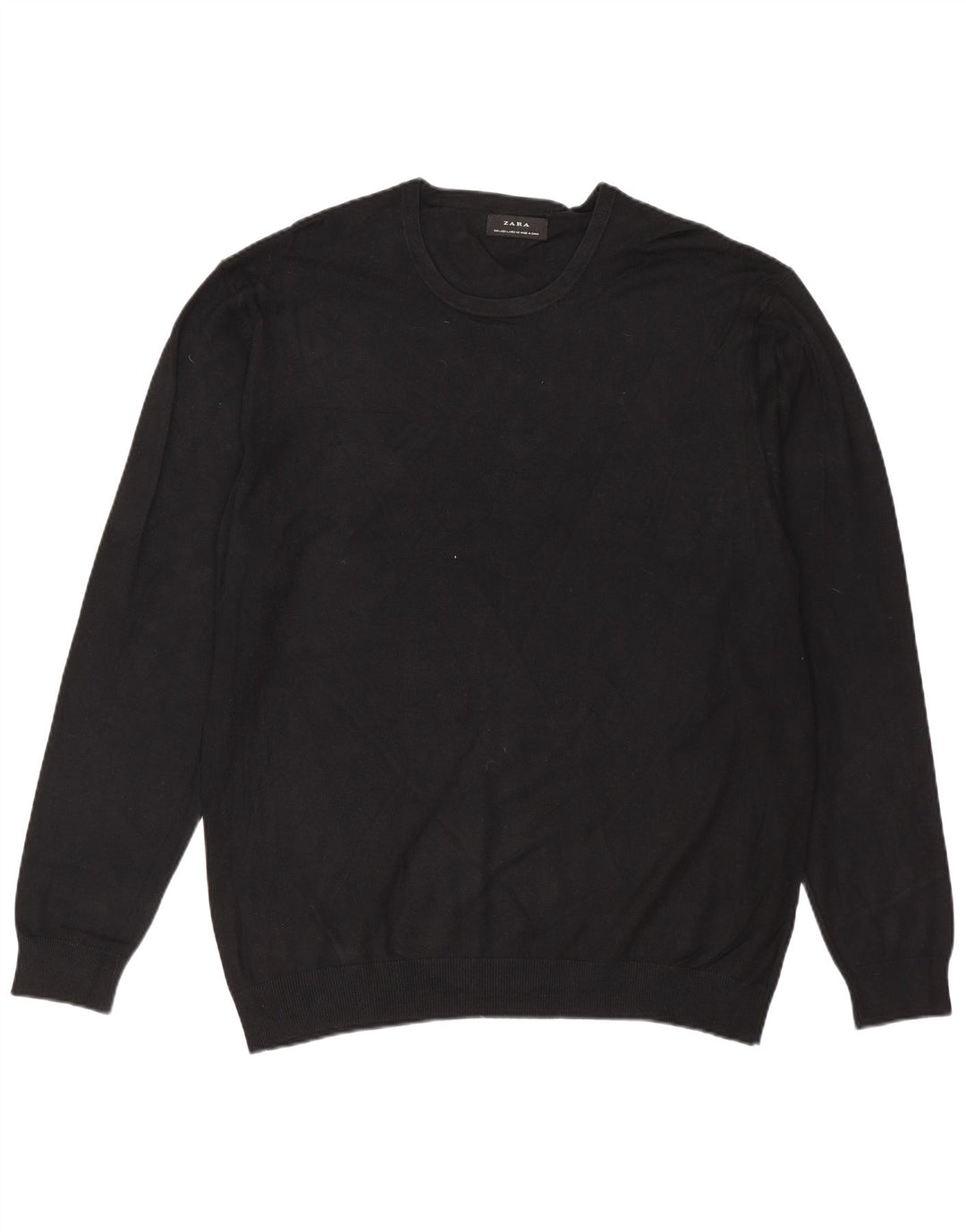 Maglione Girocollo Da Donna ZARA UK 16 Large Nero