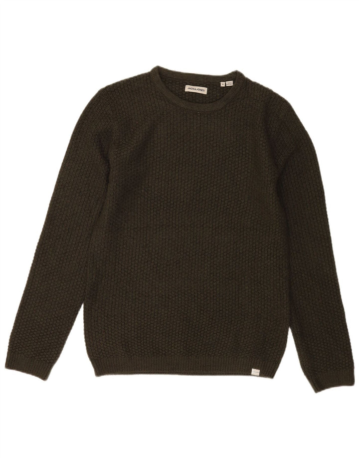 Maglione maglione girocollo da uomo Jack & Jones piccolo acrilico kaki