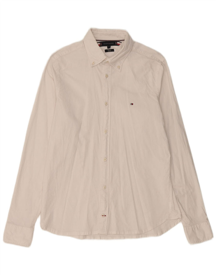 Camicia slim fit da uomo Tommy Hilfiger bianca media