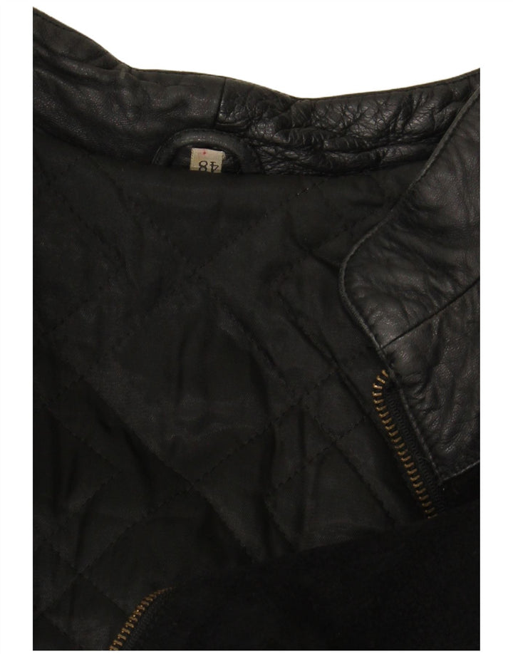 Giacca da donna in pelle scamosciata VINTAGE IT 48 XL Nera